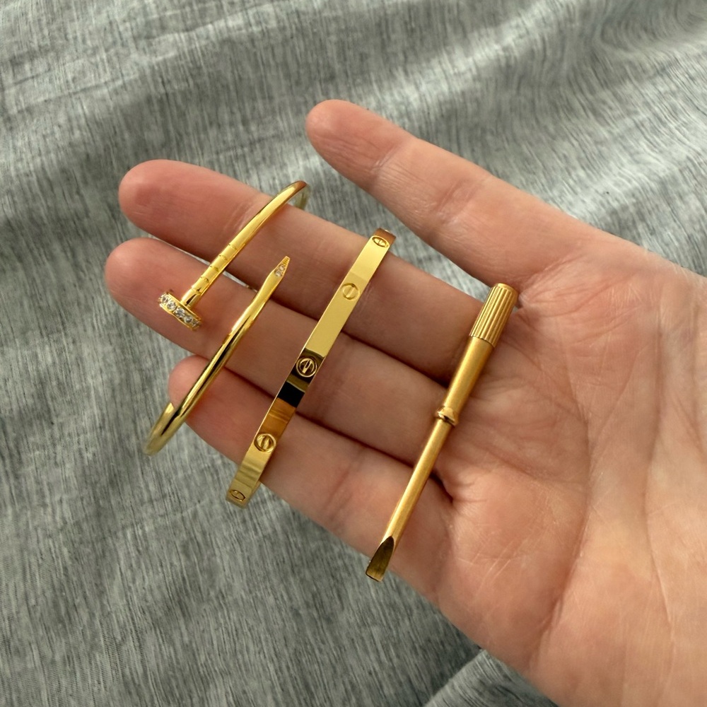 18K Gold Plated Bangle/Bracelet Set